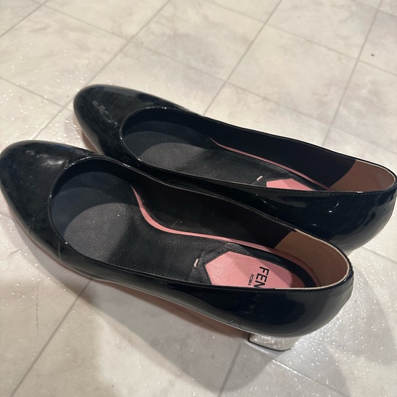 Fendi block heels size 39 patent black and white - Picture 2 of 4